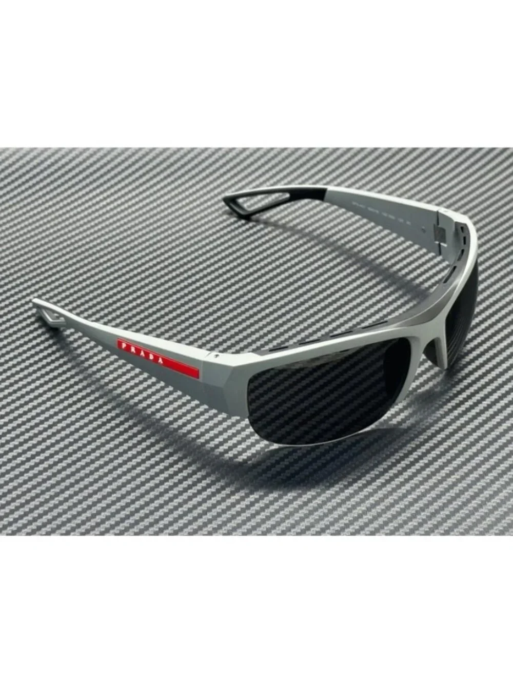 New Prada Linea Rossa Men Matte Iron Grey Sunglasses 69-19-125